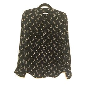 🎈SALE🎈Equipment 100% Silk Navy Blue Anchor Print